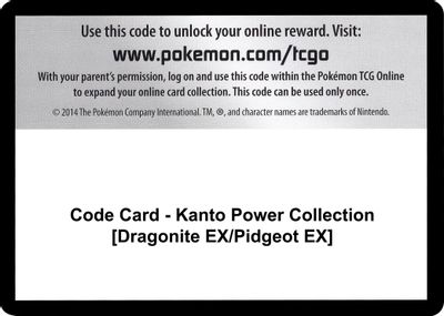 Code Card - Kanto Power Collection [Dragonite EX/Pidgeot EX]