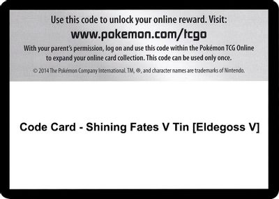 Code Card - Shining Fates V Tin [Eldegoss V]