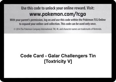 Code Card - Galar Challengers Tin [Toxtricity V]
