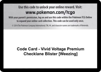 Code Card - Vivid Voltage Premium Checklane Blister [Weezing]