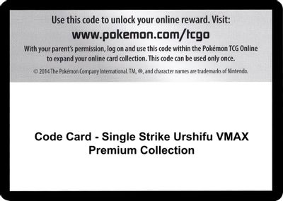 Code Card - Single Strike Urshifu VMAX Premium Collection