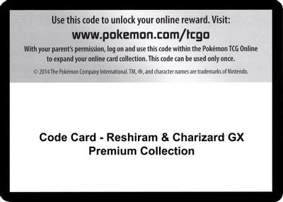 Code Card - Reshiram & Charizard GX Premium Collection