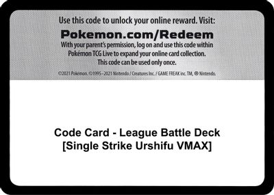 Code Card - League Battle Deck [Single Strike Urshifu VMAX]