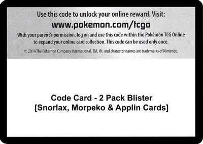 Code Card - 2 Pack Blister [Snorlax, Morpeko & Applin Cards]