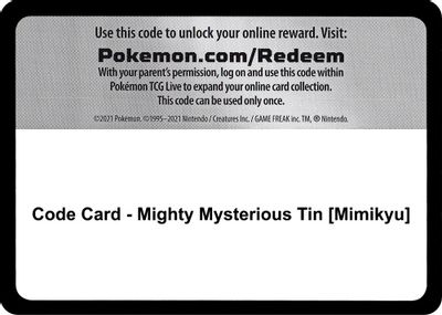 Code Card - Mighty Mysterious Tin [Mimikyu]
