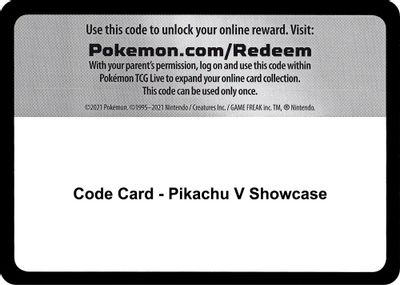 Code Card - Pikachu V Showcase