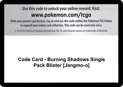 Code Card - Burning Shadows Single Pack Blister [Jangmo-o]