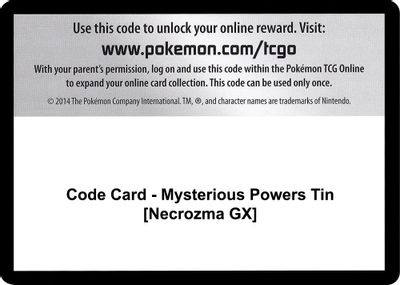 Code Card - Mysterious Powers Tin [Necrozma GX]