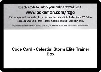 Code Card - Celestial Storm Elite Trainer Box