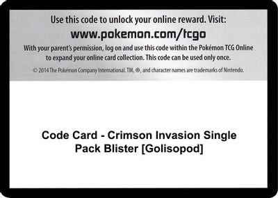 Code Card - Crimson Invasion Single Pack Blister [Golisopod]