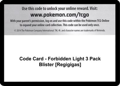 Code Card - Forbidden Light 3 Pack Blister [Regigigas]