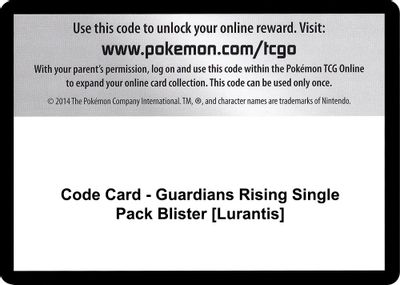 Code Card - Guardians Rising Single Pack Blister [Lurantis]