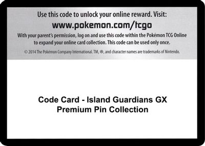 Code Card - Island Guardians GX Premium Pin Collection