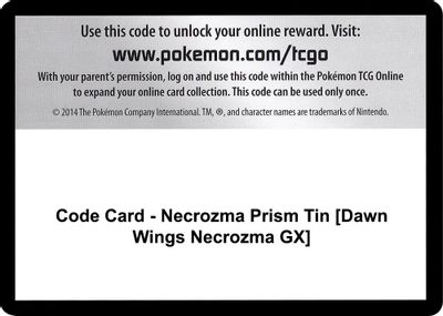 Code Card - Necrozma Prism Tin [Dawn Wings Necrozma GX]
