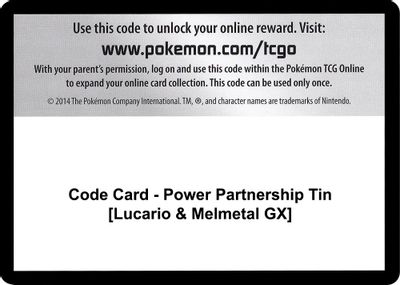 Code Card - Power Partnership Tin [Lucario & Melmetal GX]