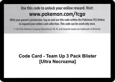 Code Card - Team Up 3 Pack Blister [Ultra Necrozma]