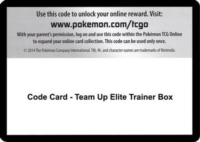 Code Card - Team Up Elite Trainer Box