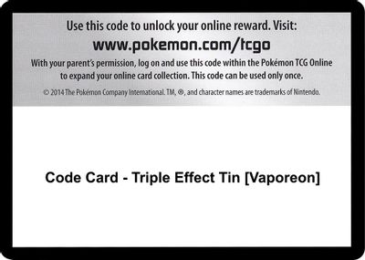 Code Card - Triple Effect Tin [Vaporeon]
