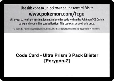 Code Card - Ultra Prism 3 Pack Blister [Porygon-Z]