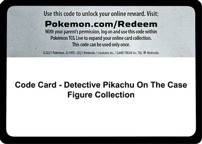 Code Card - Detective Pikachu On The Case Figure Collection