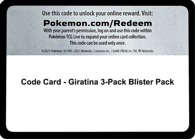 Code Card - Giratina 3-Pack Blister Pack