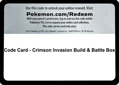 Code Card - Crimson Invasion Build & Battle Box
