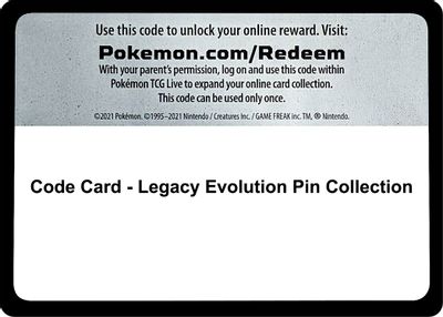 Code Card - Legacy Evolution Pin Collection