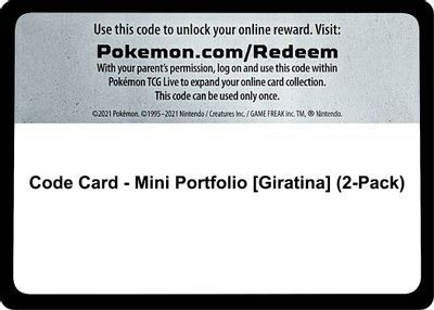 Code Card - Mini Portfolio [Giratina] (2-Pack)