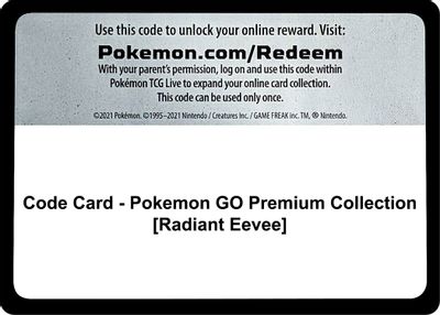 Code Card - Pokemon GO Premium Collection [Radiant Eevee]