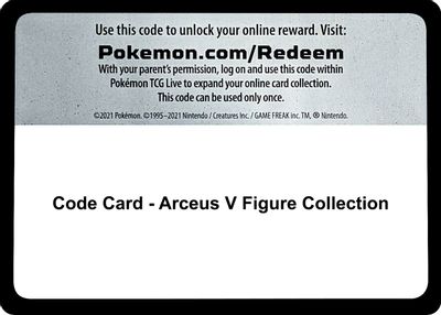 Code Card - Arceus V Figure Collection