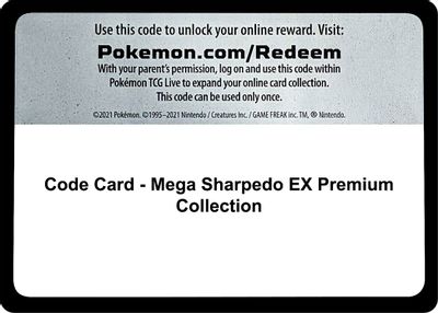 Code Card - Mega Sharpedo EX Premium Collection