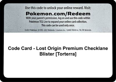 Code Card - Lost Origin Premium Checklane Blister [Torterra]
