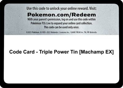 Code Card - Triple Power Tin [Machamp EX]