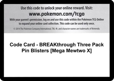 Code Card - BREAKthrough Three Pack Pin Blisters [Mega Mewtwo X]
