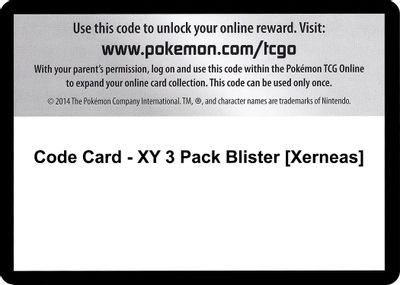Code Card - XY 3 Pack Blister [Xerneas]