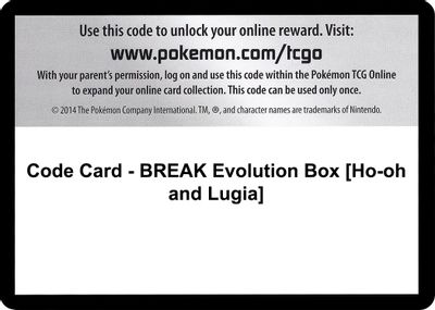 Code Card - BREAK Evolution Box [Ho-oh and Lugia]