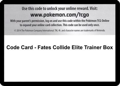 Code Card - Fates Collide Elite Trainer Box