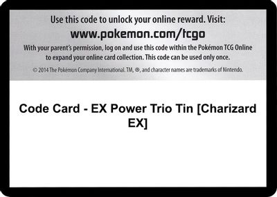 Code Card - EX Power Trio Tin [Charizard EX]
