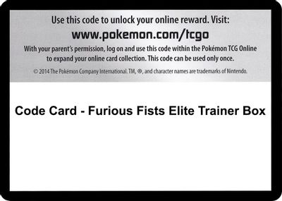 Code Card - Furious Fists Elite Trainer Box