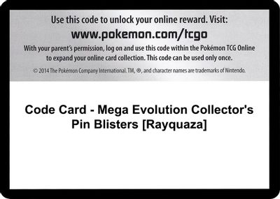 Code Card - Mega Evolution Collector's Pin Blisters [Rayquaza]