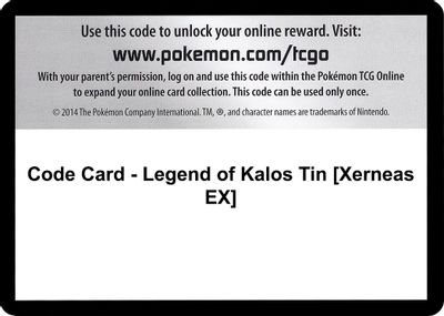 Code Card - Legend of Kalos Tin [Xerneas EX]