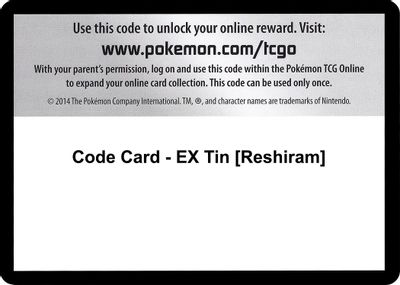 Code Card - EX Tin [Reshiram]