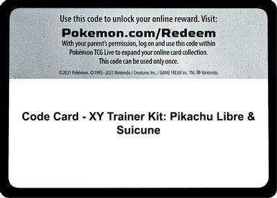 Code Card - XY Trainer Kit: Pikachu Libre & Suicune