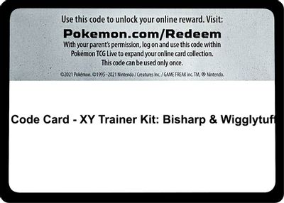 Code Card - XY Trainer Kit: Bisharp & Wigglytuff