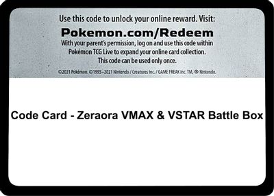Code Card - Zeraora VMAX & VSTAR Battle Box