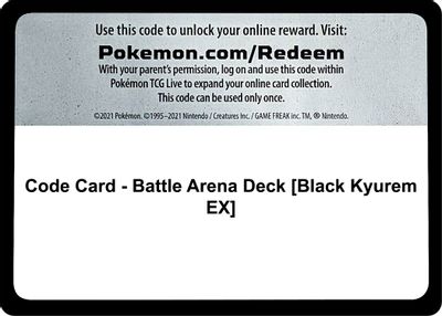 Code Card - Battle Arena Deck [Black Kyurem EX]