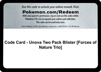 Code Card - Unova Two Pack Blister [Forces of Nature Trio]