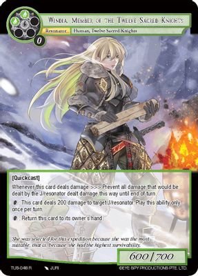Windia, Member of the Twelve Sacred Knights