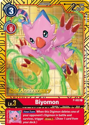 Biyomon - P-002 (2nd Anniversary Card Set)