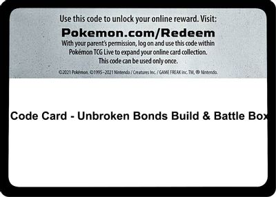 Code Card - Unbroken Bonds Build & Battle Box